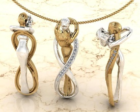 endlosen paar Anhänger Schmuck Silber bedruckbar ist Platin Diamant-ring gem sterling genial gold Bekleidung Saphir diamant vintag Mode-Schönheit Liebe endlos weiblich - 3d print model - Mito3D