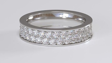 anillo filas matrimonio infinito aniversario celebracion diamante nupcial prototipos Moda Boda banda eterno anillos circón circonita cúbico joyería joya 3d print model - Mito3D