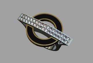 enemal-cerchio diamante anello gioielli enemal di diamanti cerchio moda argento oro gemma stampabile 3dprint anelli 3d print model - Mito3D