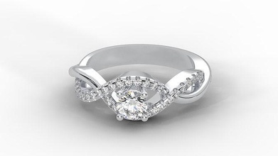 eng017 compromiso anillo 025ct 030ct 035ct centrar joyería joya imprimible diamante oro brillante Moda belleza Boda Diamante anillos 3d print model - Mito3D