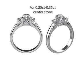 eng020 engagement bague 025ct 035ct centre bijoux imprimable bijou diamant or brillant mode gemme beauté mariage anneaux 3d print model - Mito3D