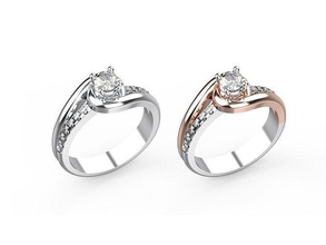 eng021 compromiso anillo 035ct centrar Roca joyería joya imprimible diamante oro brillante Moda belleza Boda anillos 3d print model - Mito3D