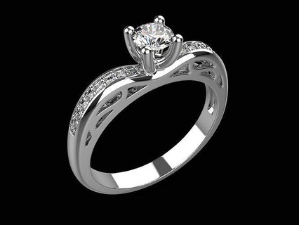 dt 001 engagement Ring 010ct 025ct Center Steine Gold Schmuck Diamant brillant Engagement druckbar Hochzeit Juwel Mode Schönheit Ringe 3d print model - Mito3D