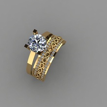 engagement ring gold silber mode sterling druckbar juwel schmuck brillant diamant schönheit hochzeit ringe 3d print model - Mito3D