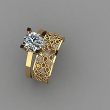 Fidanzamento squillare oro argento moda sterlina stampabile gioiello gioielleria brillante diamante bellezza nozze anelli 3d print model - Mito3D
