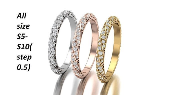 engagement brand ring jewellery gold rings printable silver diamond wedding cad jewelry 3D print model - Mito3D