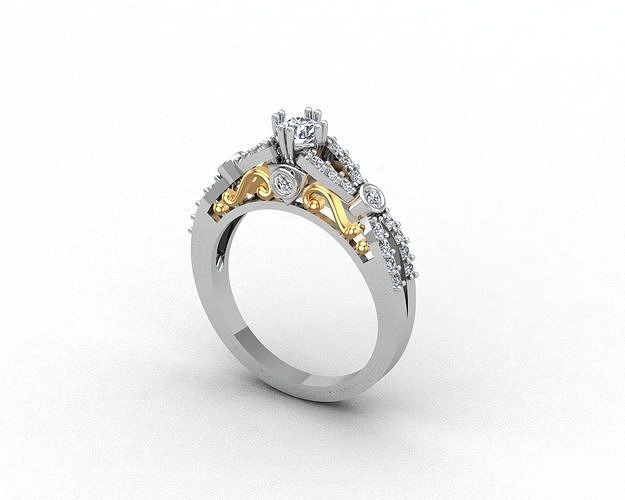 nişan elmas yüzük takı mücevher yazdırılabilir gümüş altın kırat düğün yüzükler Solitaire değerli moda platin 3D print model - Mito3D