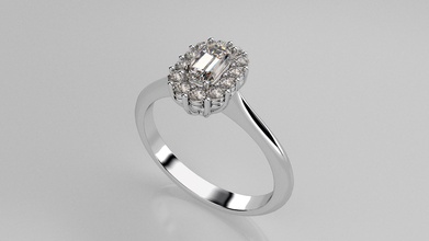 engagement Diamant-ring Schmuck ring diamond emerald gold Platin Silber Juwel prototyping Mode-ring bedruckbar ist Hochzeit Ringe 3d print model - Mito3D