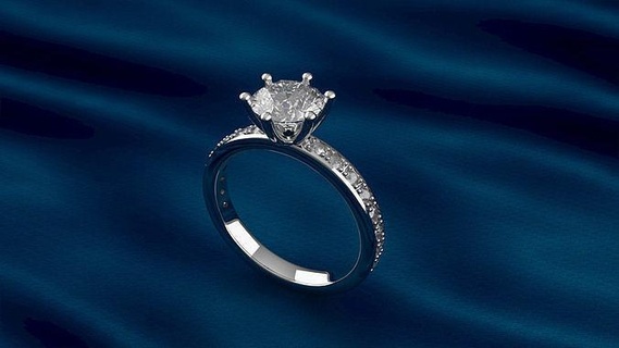 Fidanzamento diamante squillare platino nozze gioielleria stampabile argento oro 3dm stl anelli 3d print model - Mito3D
