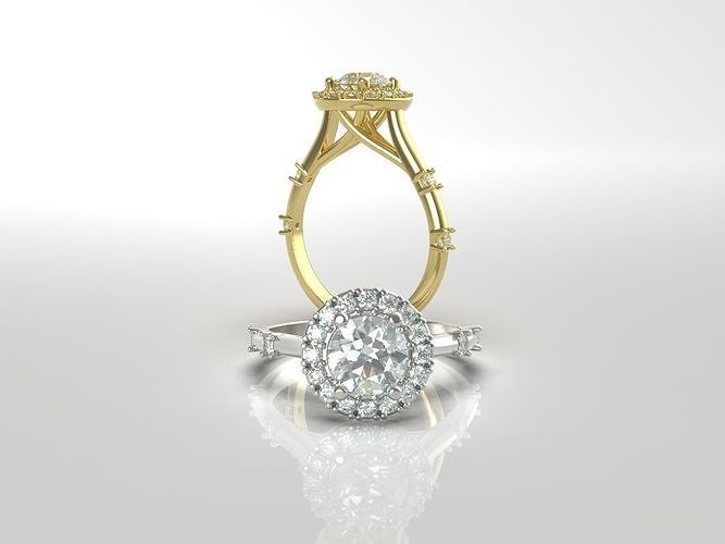 compromiso diamante anillo 0001 joyería joya platino precioso Boda brillante oro plata imprimible libra esterlina pulsera anillos 3D print model - Mito3D