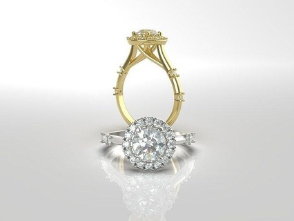 compromiso diamante anillo 0001 joyería joya platino precioso Boda brillante oro plata imprimible diamante anillo compromiso diamante oro anillo libra esterlina brillante joya pulsera anillos 3d print model - Mito3D