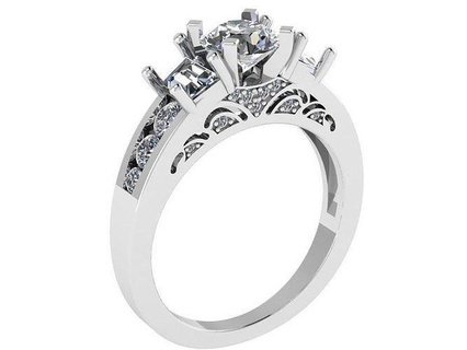 Fidanzamento diamante squillare 1184 oro spianare gioielleria argento produzione moda design gemma stampabile sterlina braccialetto cubano orecchino collana pendente anelli 3d print model - Mito3D