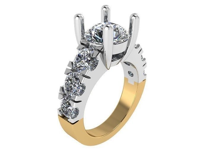 compromiso diamante anillo 1270 oro pavimentar joyería joya plata fabricación Moda diseño imprimible libra esterlina pulsera cubano arete collar colgante pendiente anillos 3D print model - Mito3D