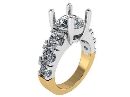 Fidanzamento diamante squillare 1270 oro spianare gioielleria argento produzione moda design gemma stampabile sterlina braccialetto cubano orecchino collana pendente anelli 3d print model - Mito3D