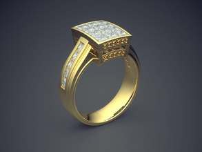 fidanzamento anello di diamanti cad-6349 gioielli brillante cad il design dettaglio diamante gemma oro gioiello disco platino stampabile anelli argento matrimonio 3d print model - Mito3D