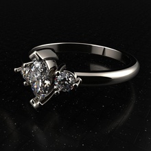 engagement diamant bague Marquise prêt impression bijoux platine mariage or précieux brillant carat imprimable sterling mode doigt blanc argent 3d print model - Mito3D