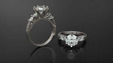 Engagement Diamant Ring drucken Schmuck Hochzeit Silber druckbar Weiß Sterling Mode Entwerfen Juwel Luxus Platin Gold Ringe 3d print model - Mito3D