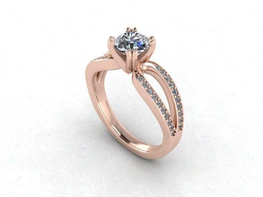 di fidanzamento con diamante anello istruzione gioielli oro i diamanti solitaire gioiello gemma gemme carati preziosi matrimonio brillante tesoro anelli stampabile 3d print model - Mito3D
