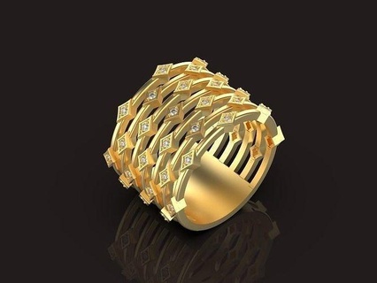 Fidanzamento moda oro squillare gioielleria nozze anelli diamante stampabile gemma brillante argento engagement 3d print model - Mito3D