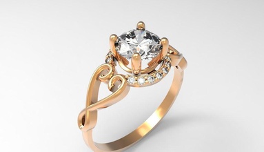 engagement Mode-ring Schmuck Mode ring Damen diamond gold Hochzeit Juwel kostbar Ringe 3d print model - Mito3D