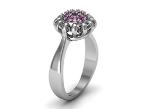 moda anello di fidanzamento gioielli oro gioiello diamante disco platino argento rhino 3d preziosi anelli diamanti 3d print model - Mito3D