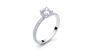 impegno di halo anello asscher gioielli 3d brillante classica diamante engagem fidanzamento gemma oro nimbus pera stampabile giro argento emerald piazza anelli 3d print model - Mito3D