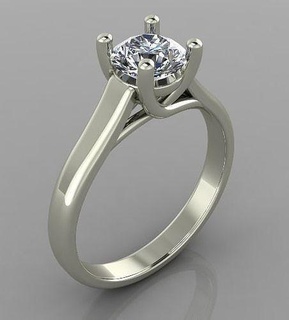 Engagement Schmuck Solitär Ring Gold druckbar Diamant Silber Ringe Hochzeit Mode Schönheit Juwel Weiß 3d print model - Mito3D