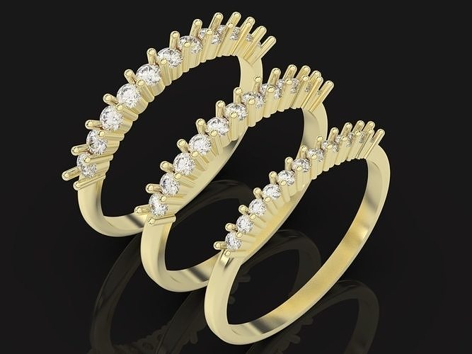 Engagement Schmuck Ring drucken Gold druckbar Silber Diamant Hochzeit Ringe brillant Mode Sterling 3D print model - Mito3D
