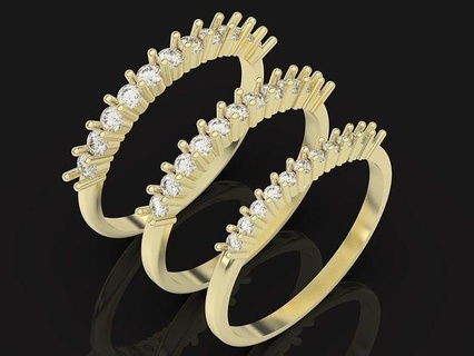 Fidanzamento gioielleria squillare Stampa oro stampabile argento diamante nozze anelli brillante moda sterlina 3d print model - Mito3D