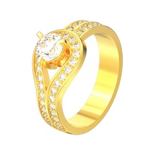 el compromiso de bucle anillo diamantes loop la joyería tradicional imprimible moda diamante clásico piedras preciosas boda oro plata curva los anillos 3d print model - Mito3D