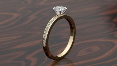 impegno di spianare anello gioielli 3d brillante fidanzamento gemma oro cut stampabile giro stesa diamanti due colori testa la sterlina anelli 3d print model - Mito3D