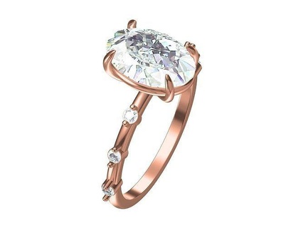 compromiso ring 24 oro anillo anillos diamante plata joyería joya Boda brillante libra esterlina Moda belleza enganchar 3d print model - Mito3D