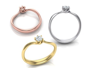 anillo de compromiso-lovestory 008 la joyería boda compromiso el diamante oro piedras preciosas joya precioso brillante los anillos estados unidos canda 6claw ruby zafiro imprimible 3d print model - Mito3D