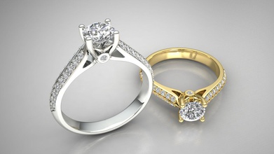 bague de fiançailles le diamant bijoux l'anneau la mode imprimable engagem mariage or mariée les anneaux l'engagement d'argent platine gem joyau d'impression beauté rhino brillant 3d print model - Mito3D