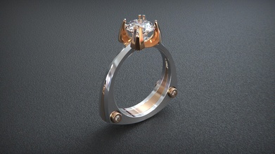 engagement bague luxe mode bijoux sterling imprimable argent bijou mariage futuriste anneaux 3d print model - Mito3D