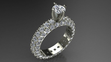 engagement bague mariage promettre brillant diamant argent mode beauté gemme bijoux marquise fleur semi monter zee or anneaux 3d print model - Mito3D