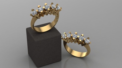 compromiso anillo oro plata moda brillante boda joya regalo mar imprimible enamorado mujer amor amarillo blanco joyería soliter vida anillos 3d print model - Mito3D