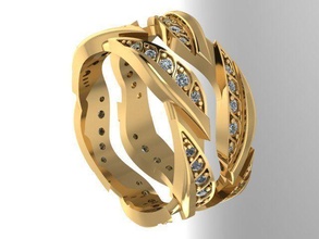 Fidanzamento squillare lusso moda stampabile argento oro gemma bianca diamante brillante gioielleria anelli 3d print model - Mito3D