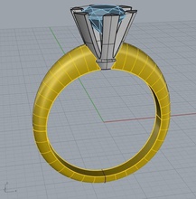engagement ring jewelry wedding diamond happy shape designing design celebration gold silver printable rings 3d print model - Mito3D