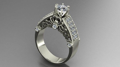 engagement ring multiplication wedding promise brilliant marriage silver fashion beauty diamond jewelry flower semi 3d rhino women gift zee gold birthday rings 3d print model - Mito3D