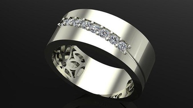 engagement ring multiplication wedding promise brilliant marriage silver fashion beauty diamond jewelry flower semi 3d rhino women gift birthday zee gold rings 3d print model - Mito3D
