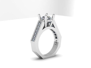 fidanzamento squillare diamante d'oro argento gioielleria anelli 3d print model - Mito3D