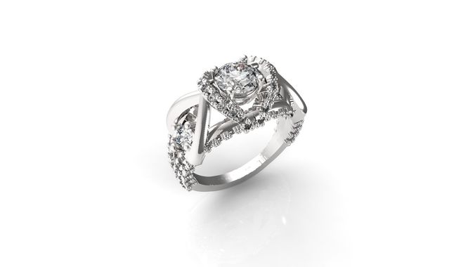 engagement ring rhino jewelry fashion rings 3D print model - Mito3D
