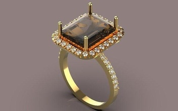 noivado anel joalheria ouro prata Casamento diamante Projeto brilhante gema moda 3dmodel argolas 3d print model - Mito3D