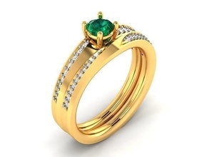 Engagement Ring Solitär Diamant Schmuck Hochzeit Braut Gold Tiffany Platin Ringe Silber druckbar Juwel Sterling brillant Mode Armreif 3d print model - Mito3D