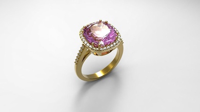 engagement ring jewelry diamond gemstone ruby emerald sapphire amethyst wedding fashion challenge rings 3d print model - Mito3D