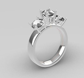 engagement bague bijoux or argent imprimable diamant bijou mariage gemme mode engagem sterling beauté solitaire anneaux 3d print model - Mito3D