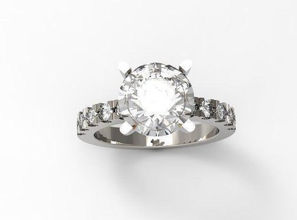 Engagement Ring Sterling Juwel Diamant Silber Stein Schmuck Hochzeit Gold Mode Platin engagem Ringe 3d print model - Mito3D