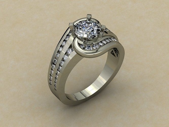 engagement ring 3d jewelry printable model gold rings diamond jewellery fashion jewel silver 3D print model - Mito3D