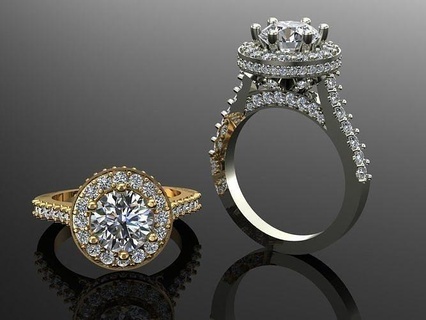 engagement ring jewelry gem shining platinum diamond fashion prototyping rings 3d print model - Mito3D